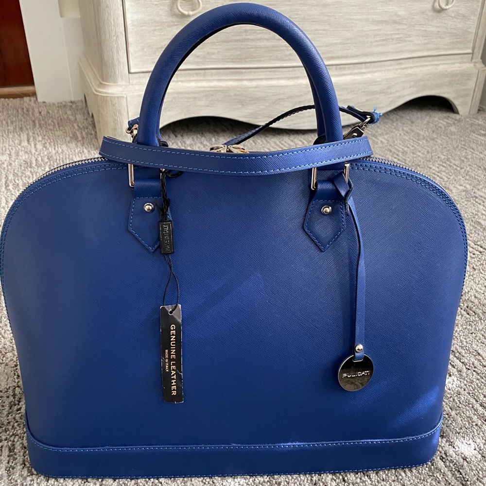 Pulicati Italian Blue Leather Bag New w/o tags